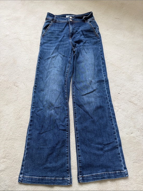 Risen Jeans Denim - Risen Cameron Classic High-Waist Wide-Leg Jeans - Dark Blue